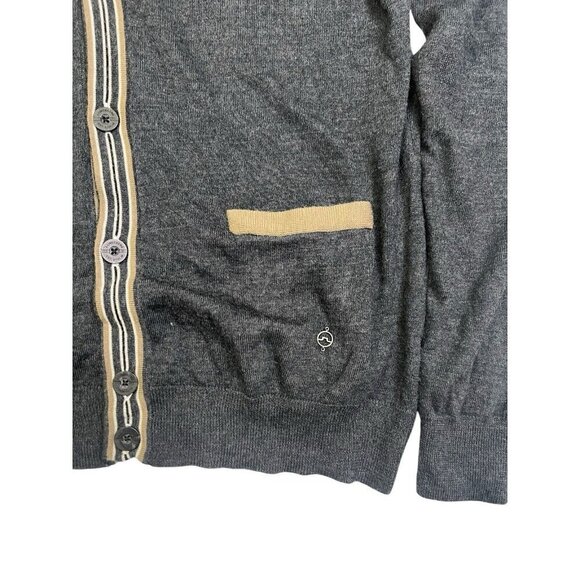 J Lindeberg Cardigan Sweater Mens XXL Fits Sz LARGE Gray Elbow Patch Pinehurst - Picture 5 of 14
